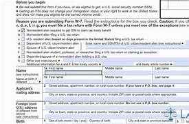 Image result for W7 Tax Form