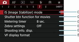 Image result for Canon LCD Menu