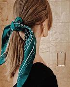 Image result for Silk Hair Scarf Green Pattern