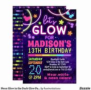 Image result for Glow in the Dark Birthday Party Invitations