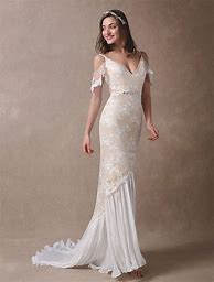 Image result for Champagne Beach Wedding Dress