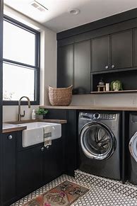 Image result for Black Painted Wall Laundry Room