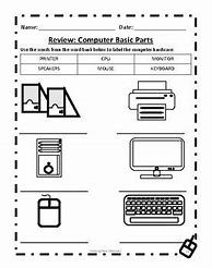 Image result for Computer Parts Worksheet for Kids