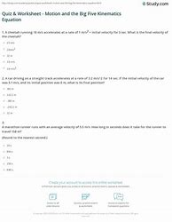 Image result for Kinematic Equations Worksheet with Answers