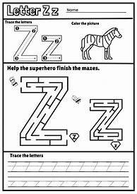 Image result for Trace and Color Letter Z
