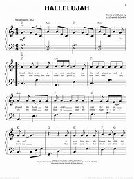 Image result for Hallelujah Piano Letter Notes