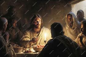 Image result for Art Jesus Breaking Bread