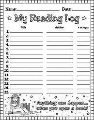 Image result for Reading Log Worksheet Printable