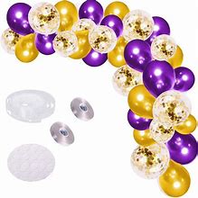 Image result for Purple and Gold Balloon Arch