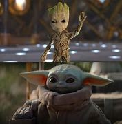 Image result for Groot and Baby Yoda in Truck