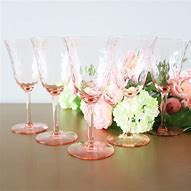 Image result for Pink Champange Glasses Home Goods