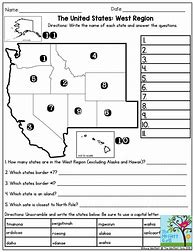 Image result for West Region Worksheet