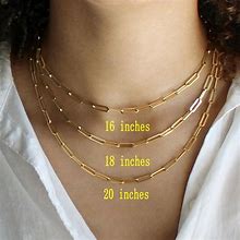 Image result for Paper Clip Gold Necklaces for Women