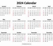 Image result for Free Printable 2024 Horizontal Calendar