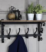 Image result for Wooden Shelf with Hooks