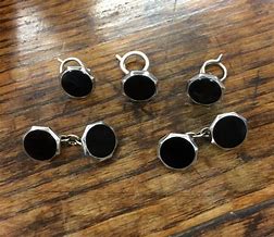 Image result for Silver Button Cufflinks