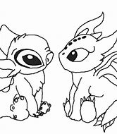 Image result for Cute Disney Baby Stitch and Toothless Outline