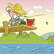 Image result for Old Man Fishing Cartoon