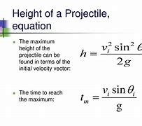 Image result for Kinematic Equations Projectile Motion