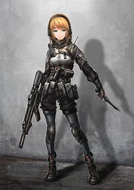 Image result for Anime Soldier Girl Drawing
