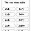 Image result for 2s Times Tables Worksheet