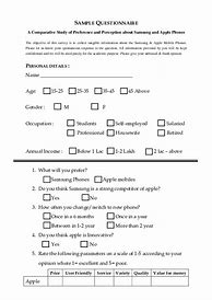 Image result for Phone Questionnaire Sample