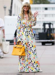 Image result for Heidi Klum in Colourful Dress