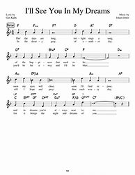 Image result for I'll See You in My Dreams Sheet Music