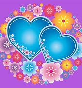 Image result for Hearts with Blue and Yellow Flowers
