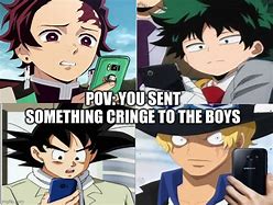 Image result for Anime Characters Looking at Phone Meme
