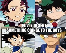 Image result for Tanjiro Looking at Phone Meme