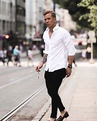 Image result for White Shirt with Black Pants