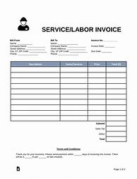 Image result for Parts and Labor Invoice Template