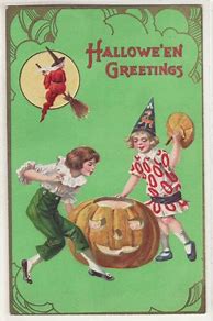 Image result for Vintage Halloween Postcards CardCow Sepia