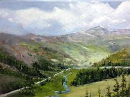 Image result for Mountain Valley Landscape Painting
