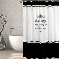 Image result for Black and White Cotton Shower Curtain