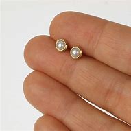 Image result for Gold Pearl Stud Earrings