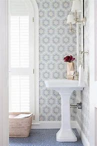 Image result for Bathroom Vanity Wall with Bold Wallpaper