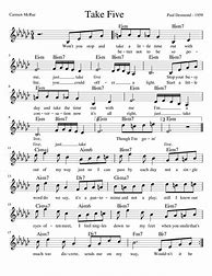 Image result for Take Five Lead Sheet