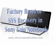 Image result for Sony Vaio Factory Reset