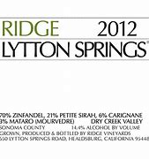 Image result for Ridge Lytton Springs