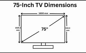 Image result for 75 Inch TV Dimensions in Inches