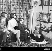 Image result for Family Watching TV Black and White