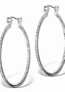 Image result for Silver Diamond Hoop Earrings