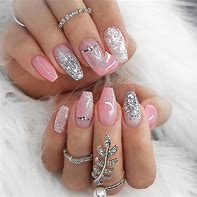 Image result for Pink and Silver Acrylic Nail Designs