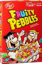 Image result for Fruity Pebbles Cereal Box