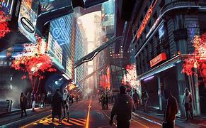 Image result for Cyberpunk Futuristic City