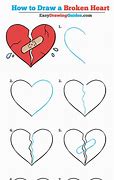 Image result for Simple Drawings of a Broken Heart