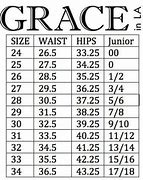 Image result for Grace Jeans Size Chart