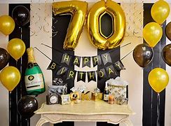 Image result for 70th Birthday Party Theme Decorations